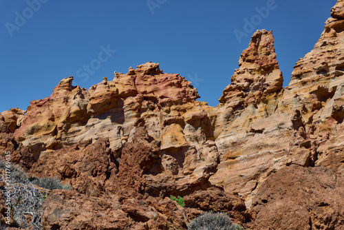 Fotografie Eroded volcanic tuff textures, Tenerife