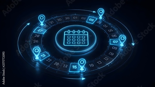 Business Calendar Scheduling And Project Timeline Milestone Tracking Concept