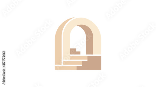 Architectural arched staircase and entryway design.