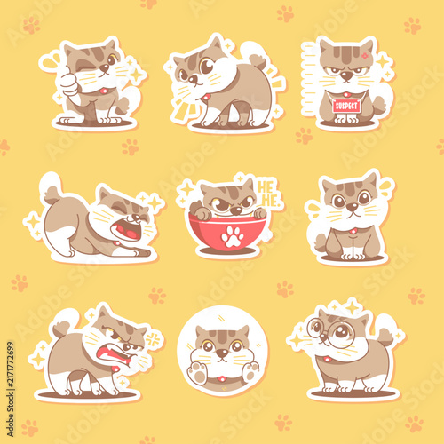 cute cat sticker cartoon collection 4