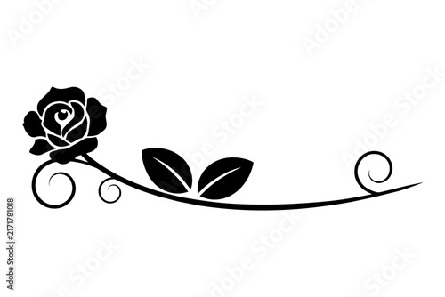 Elegant Black Rose Corner Vector Illustration for Floral Designs