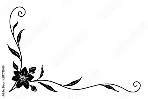 Elegant Floral Corner Vector Illustration for Decorative Designs