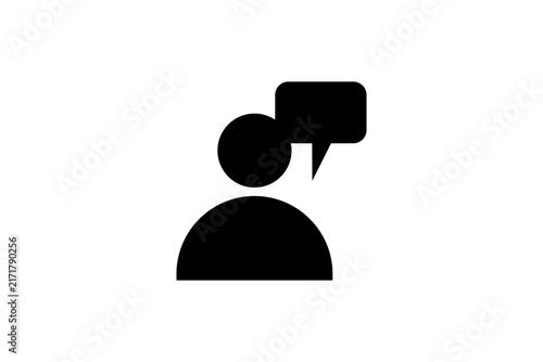Minimalist User Communication Speech Bubble Icon