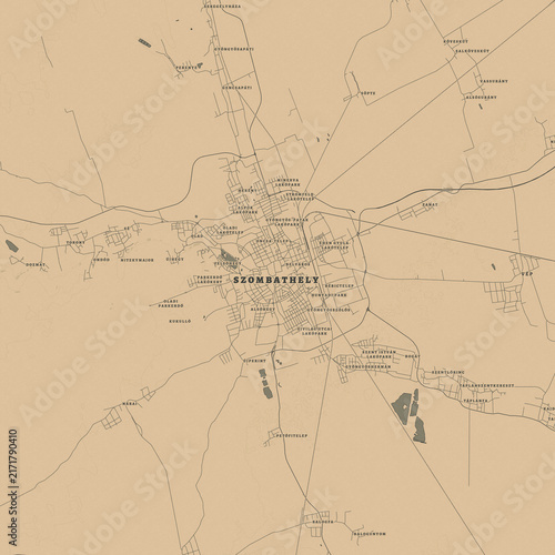 Vintage Map of Szombathely Hungary – Roman Heritage and Historic City