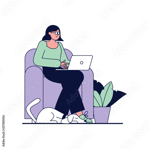 Office and Remote Work People Illustration