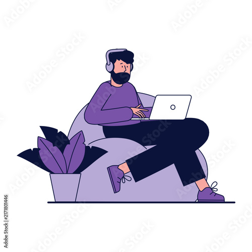 Office and Remote Work People Illustration