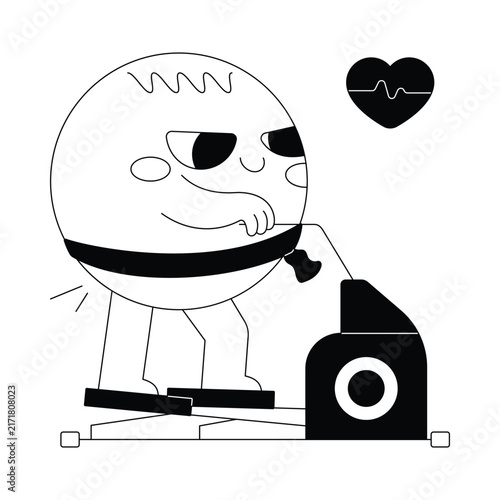 Doing Cardio With Gym Vector Ilustration Eps 10 File