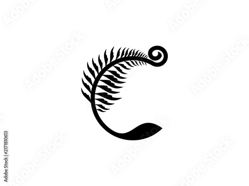 ferm leaf letter C elegant organic logo