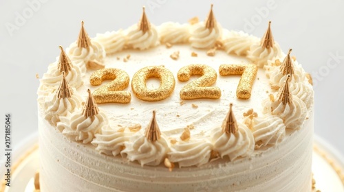Delicate cake crowned with gold 