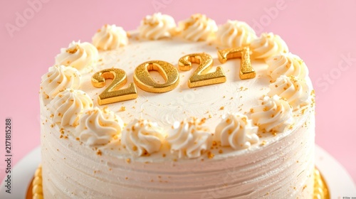Delicate cake crowned with gold 