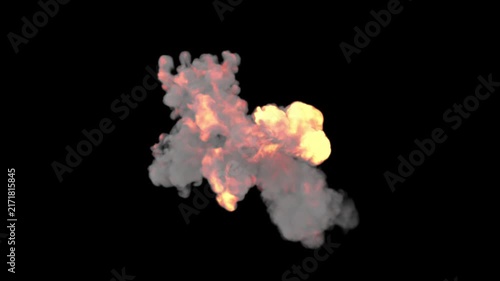 Smoke explosions simple motion graphics pack including realistic dynamic puff cloud blast elements in 4K resolution with transparent alpha channel perfect stock video overlay