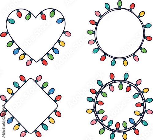  Lighting frames vector icons.