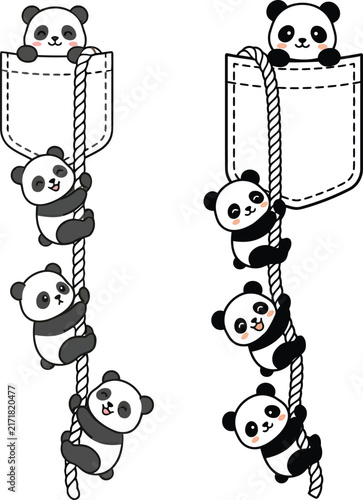 Panda Pocket Squad vector icon.