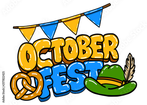 Octoberfest Bavarian Hat, Pretzel  and Pennant Banners