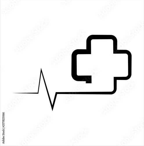 ECG Heartbeat Pulse Line Medical Icon