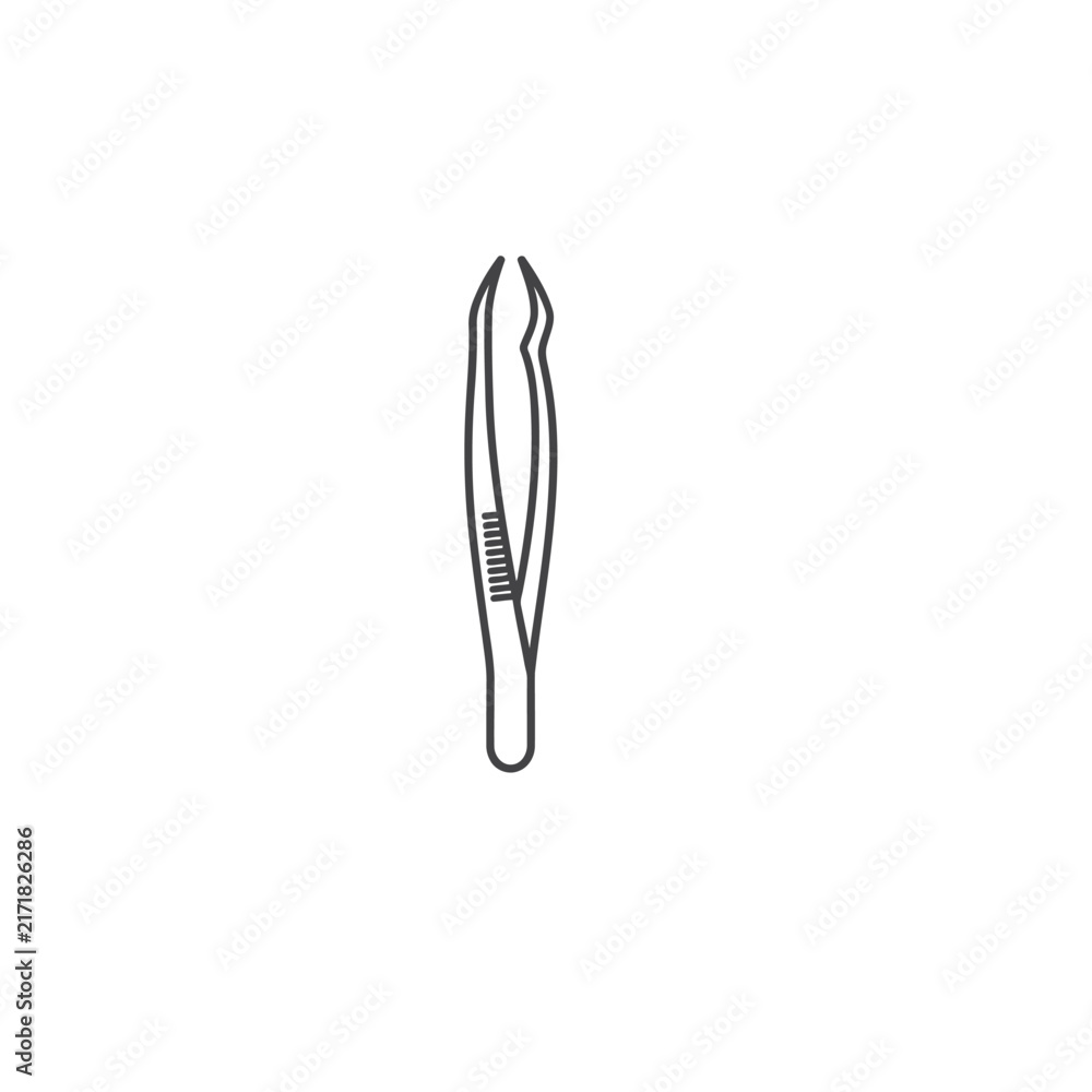 Fototapeta premium Tweezers Precision Medical Cosmetic Tool Icon