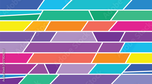 A vibrant abstract background featuring colorful overlapping rectangular shapes and lines