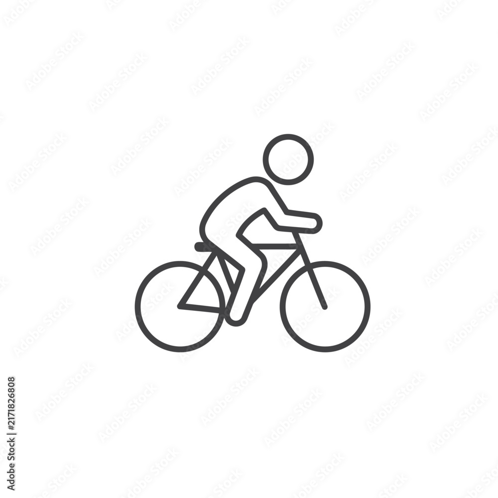 Naklejka premium Cycling Icon Bicycle Rider Minimalist Design