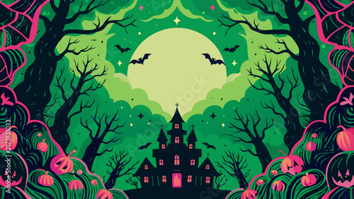vector illustration of a halloween background