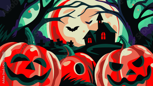 halloween background with pumpkin