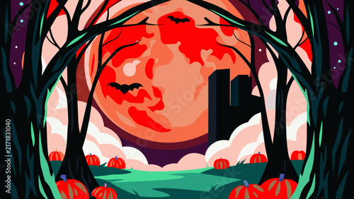 halloween night scene