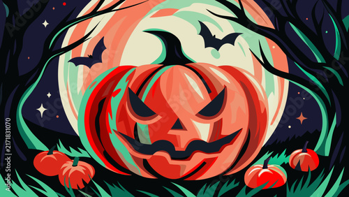 halloween background with pumpkins