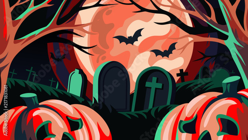 halloween background with pumpkins