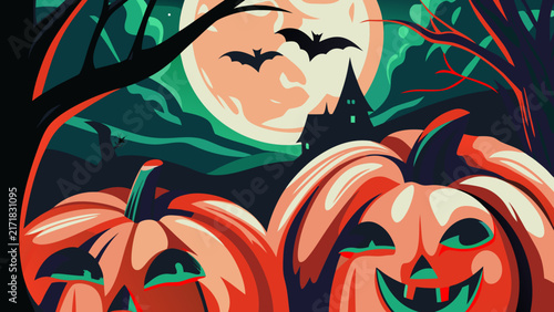 halloween background with pumpkins