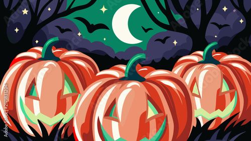 halloween background with pumpkin