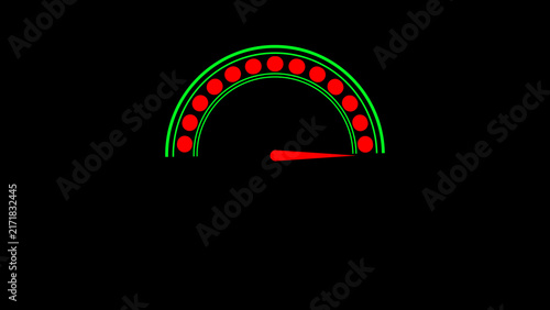 Принти на полотні Red needle on a semicircular gauge with green outline and red dots Keywords: gau