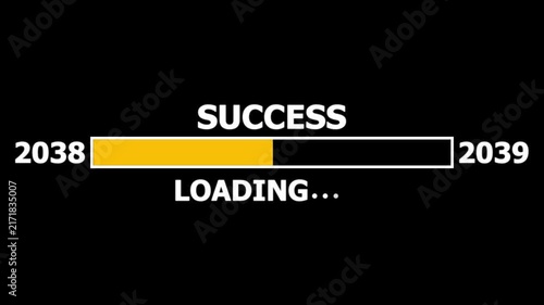 Loading bar from 2038 to 2039 new year transfer animation. Almost reaching New Year ,LOADING...text, alongside a success loading business progress and achieving goals investment, finance, innovation.