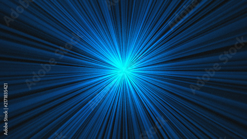 Bright Blue Light Burst Radiating Outward from a Central Point image photo