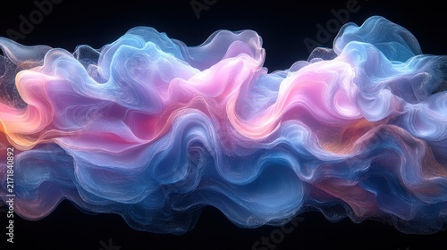 Vibrant Abstract Smoke Art with Soft Color Blends and Fluid Motion