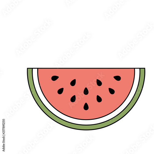 Slice of watermelon with seeds