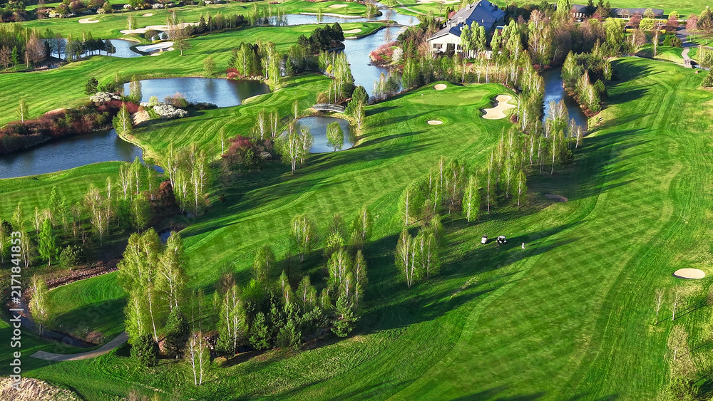 Naklejka premium Perfect golfing conditions on a sunny summer day