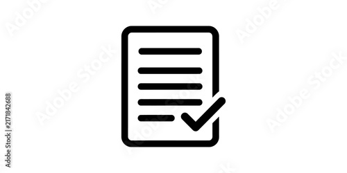 Bild auf Leinwand Document checkmark icon representing task completion or contract signing