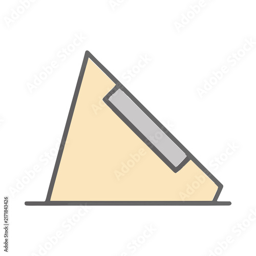 Triangle with gray rectangle and outline