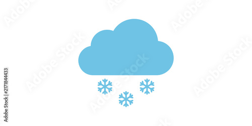 Foto Snowy cloud flat icon in blue for weather forecasting and climate apps