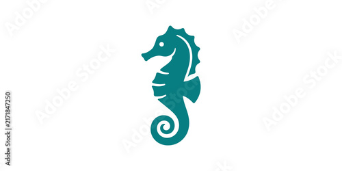 Photography Seahorse marine animal teal silhouette for ocean themed design projects