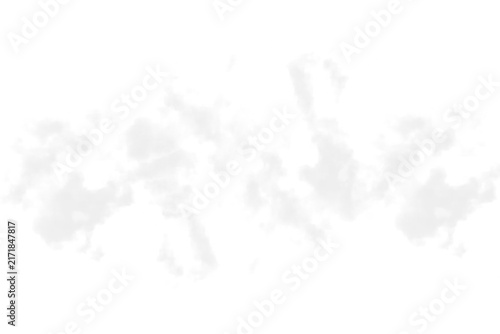 Realistic soft white smoke cloud with wispy swirling tendrils, translucent vapor, natural billowing formation and isolated transparent background