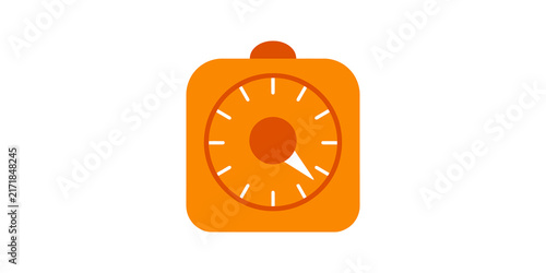 Konstfotografi Orange kitchen timer vector icon for cooking control and countdowns