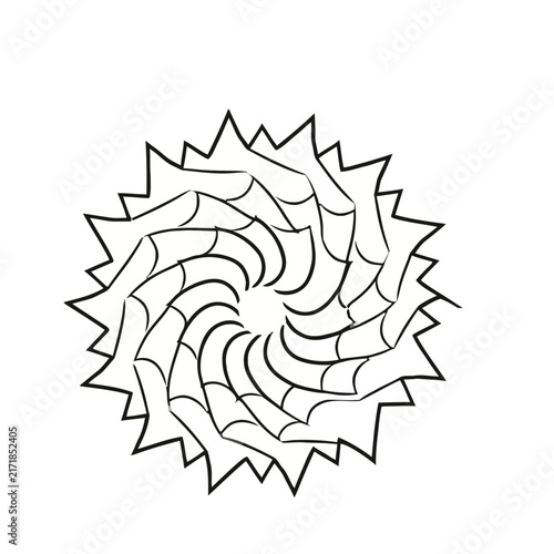 Abstract radial pattern with sharp edges