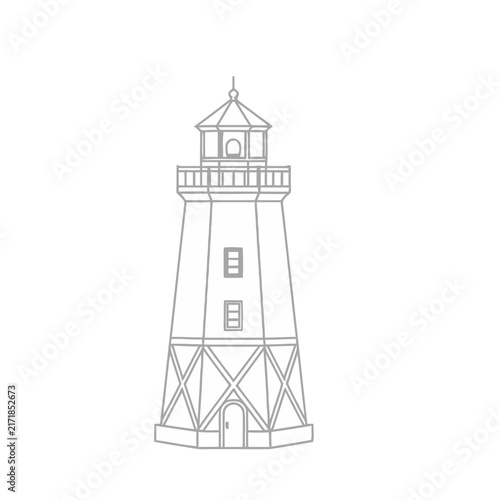 Line art of a lighthouse