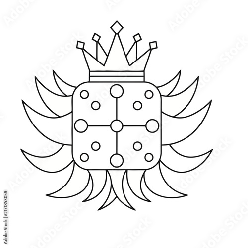 Stylized Crown and Crest Icon