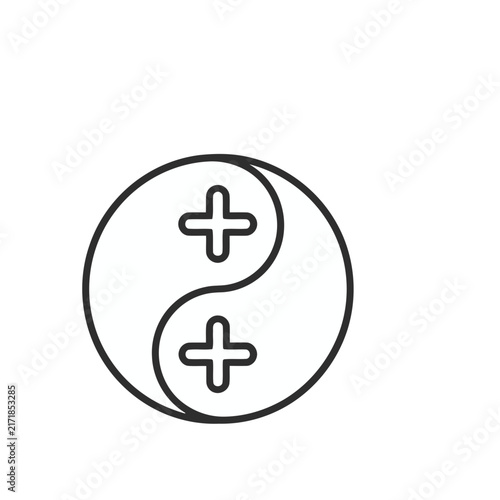Yin Yang symbol with plus signs
