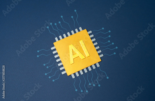 Konstfotografi Microchip with AI technology