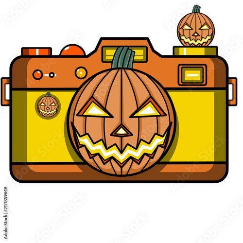 Spooky Halloween Pumpkin Camera Icon