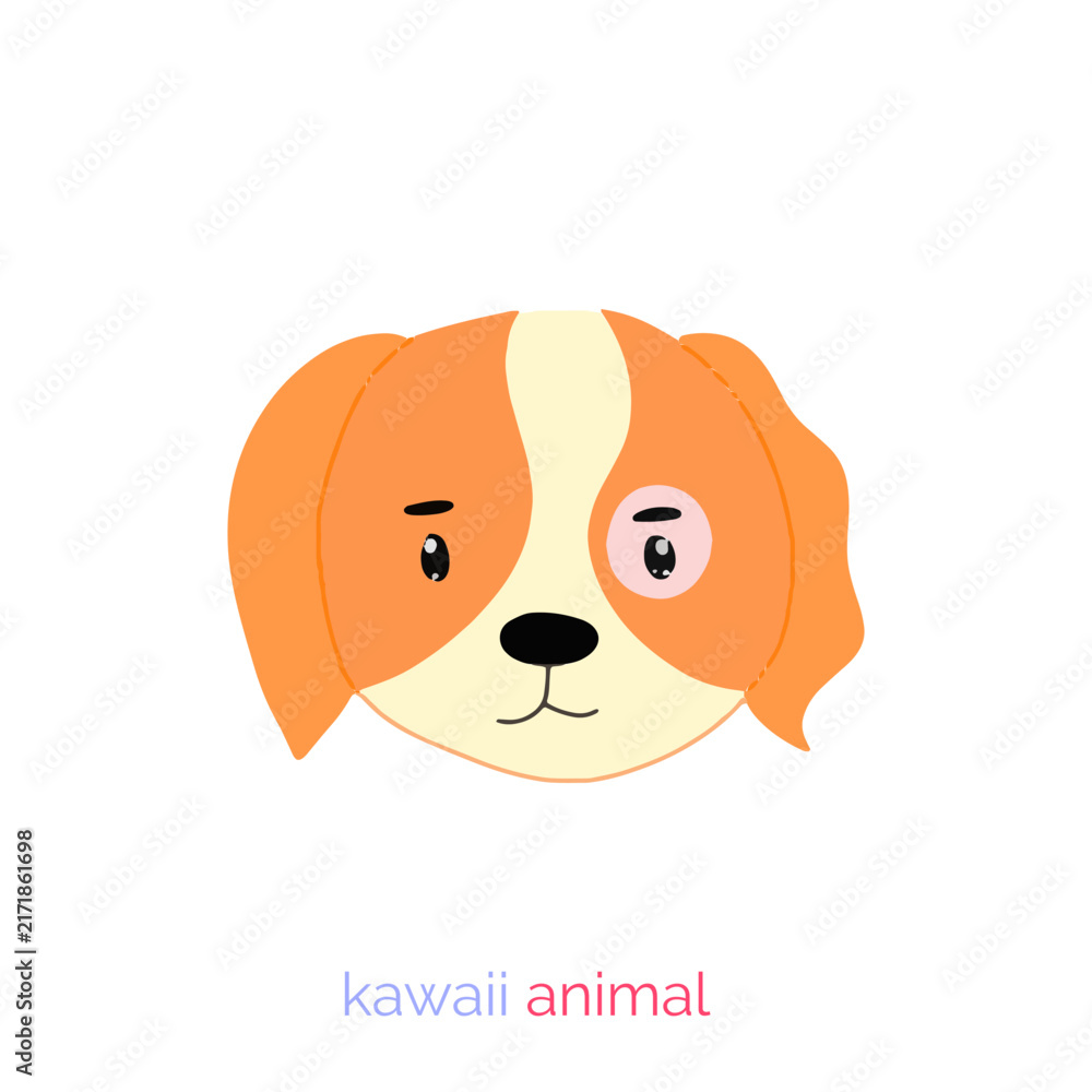 Fototapeta premium Cute Funny Brown Puppy Cartoon Character Illustration for Children and Pet Lovers