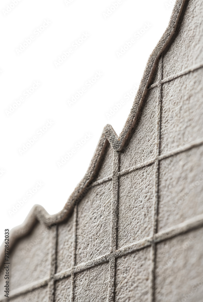 Naklejka premium Close up of textured beige fabric with grid pattern