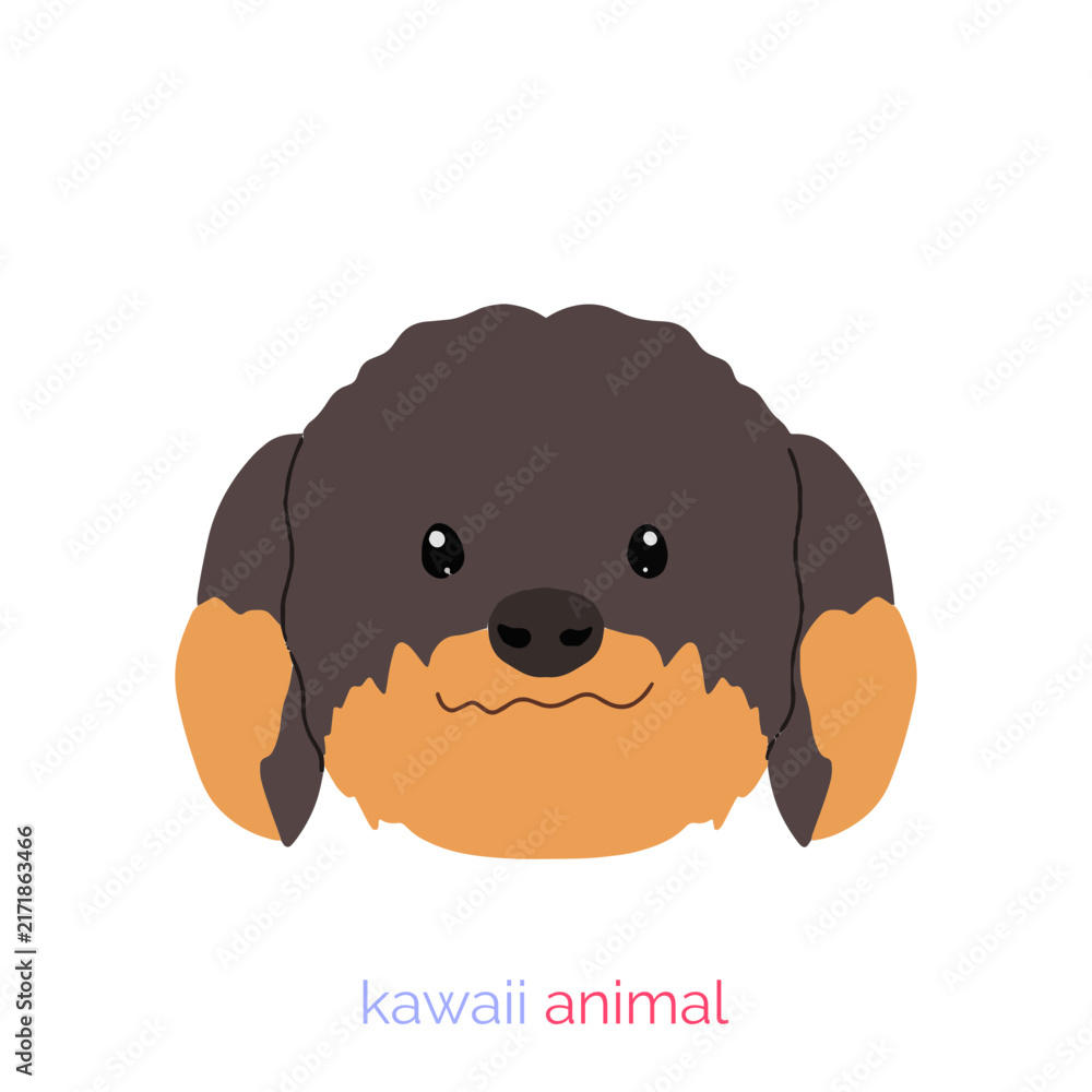 Fototapeta premium Cute Happy Brown Labrador Puppy Cartoon Dog Holding a Bone Vector Illustration Isolated on White Background Friendly Pet Animal Character Drawing Art